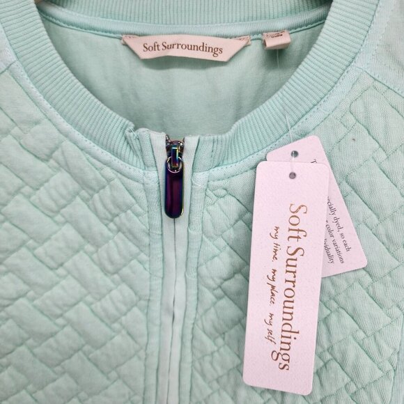 Soft Surroundings Golf Shores Pullover Quilted Crewneck Women's Size S Green - Picture 6 of 8